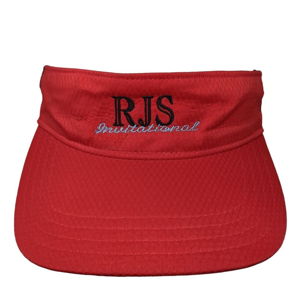 RJS Invitational Strapback Sun Visor Hat Red One Size Fahrenheit